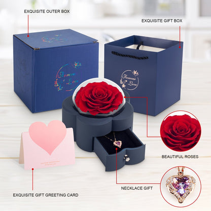 V-DAYGLOW™- Preserved Flowers and High-End Rose Necklace Gift Box. Great choice