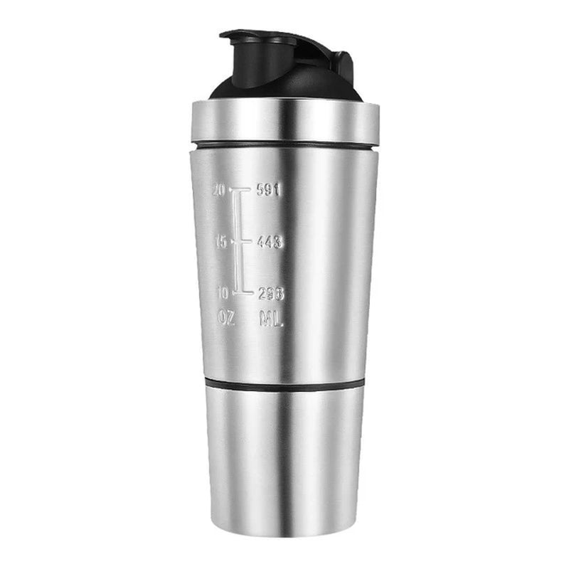 New Stainless Steel Cup Vacuum Mixer Outdoor Drink Kettle Detachable Double Layer Whey Protein Powder Sports Shaker Water Bottle