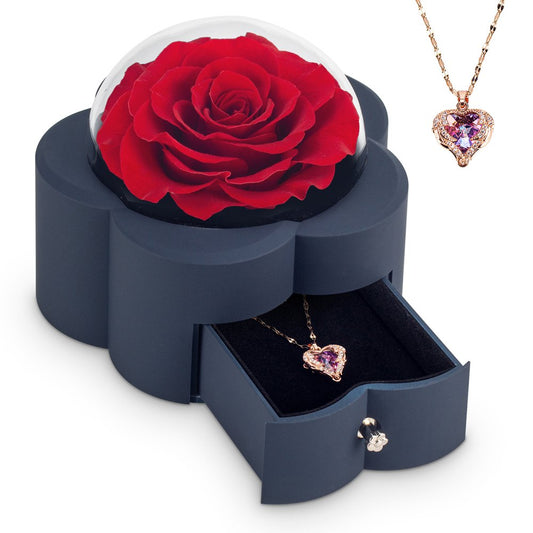 V-DAYGLOW™- Preserved Flowers and High-End Rose Necklace Gift Box. Great choice